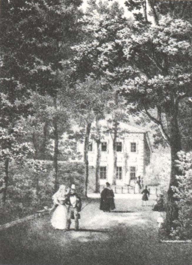 unknow artist idyll fran sommarpalatset i s t petersburg pa 1830 talet